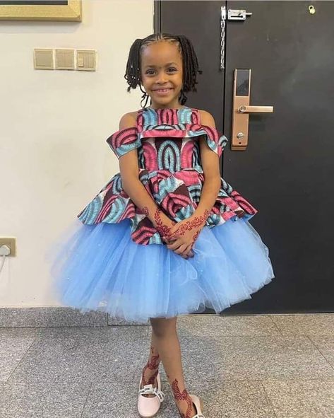 Gown styles for girlchild #fashion #aesthetic #girlboss #style #kidfriendly #sewing #shorts #fyp Latest Children Ankara Gown, Children Ankara Gowns, Trending Ankara Styles, Wedding Asoebi, African Kids Clothes, Ankara Styles For Kids, Stylish Kids Fashion, Photoshoot Birthday