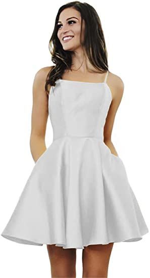 YMSHA Women's Short Homecoming Dresses with Pockets Halter Satin Backless Formal Party Dresses YMS146Rapidair MAXLINE Compressed air 3/4" TUBING PIPING CLIPS CLAMPS (10 pack) M8065 Cute Grad Dresses, Satin Homecoming Dresses, Prom Dress For Teens, Middle School Dance, Homecoming Dresses For Teens, Dress For Teens, Short Satin, Mini Homecoming Dresses, Satin Homecoming Dress