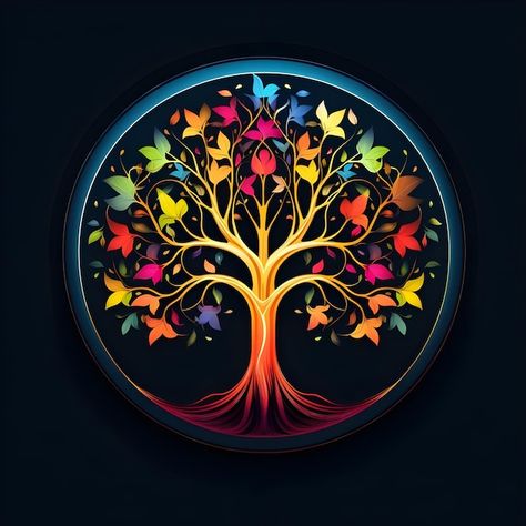 Photo beautiful tree of life digital art... | Premium Photo #Freepik #photo Tree Of Life Images, Quilt Tree, Creative Drawings, Sacred Tree, Tree Spirit, Spring Tree, Namaste Yoga, Tree Logos, Photo Beautiful