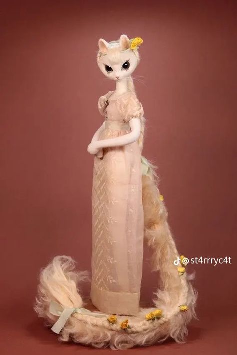 Doll Character Design, Doll Customization, Sculpted Doll, Cat Doll, Doll Art, Doll Repaint, Pretty Dolls, Soft Sculpture, Doll Crafts