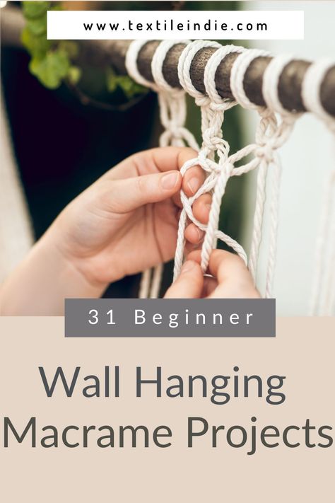 Try one of these 31 beginner macrame wall hangings. Make something beautiful for your home or as a macrame gift. Macrame Wall Hangings Tutorial, Macrame Wall Hanging For Beginners, Beginner Macrame Wall Hanging, Macrame Wall Hanging Pattern Free, Simple Macrame Wall Hanging, Macrame Tutorial Beginner, Easy Macrame Wall Hanging, Macrame Chair, Beginner Macrame