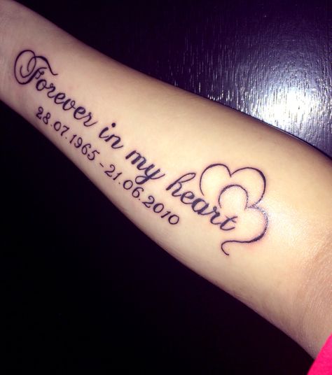 My tattoo for my lovely mom ❤️ Always On My Mind Forever In My Heart Tattoo, Always In My Heart Tattoo, Forever In My Heart Tattoo, In My Heart Tattoo, Graduation Cap Images, My Heart Tattoo, Forever In My Heart, Name Tattoo Designs, My Tattoo