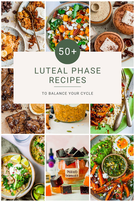 Food And Menstrual Cycle, Essen, Cycle Sinking Food, Meals To Regulate Hormones, Luteal Phase Cycle Syncing, Meals For Your Cycle, Eating For Luteal Phase, Foods To Eat In Luteal Phase, Menstrual Phase Vegan Recipes