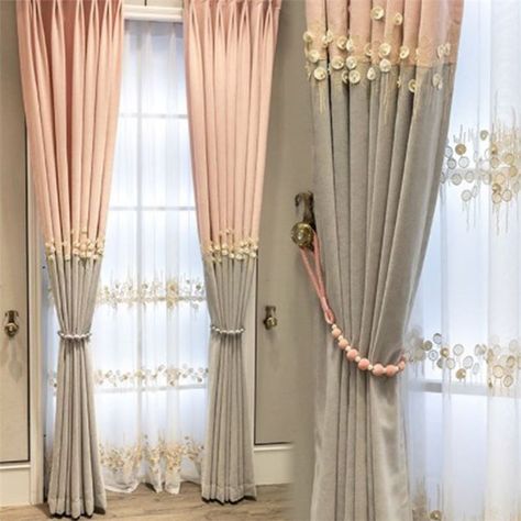 A mix of linen and other fibers for a soft yet structured look. Shower Curtain Ideas Creative, Nordic Flowers, Luxury Curtains Living Room, Light Blue Curtains, Modern Curtain Rods, Curtain Designs For Bedroom, Fancy Curtains, Curtains Design, Elegant Draperies