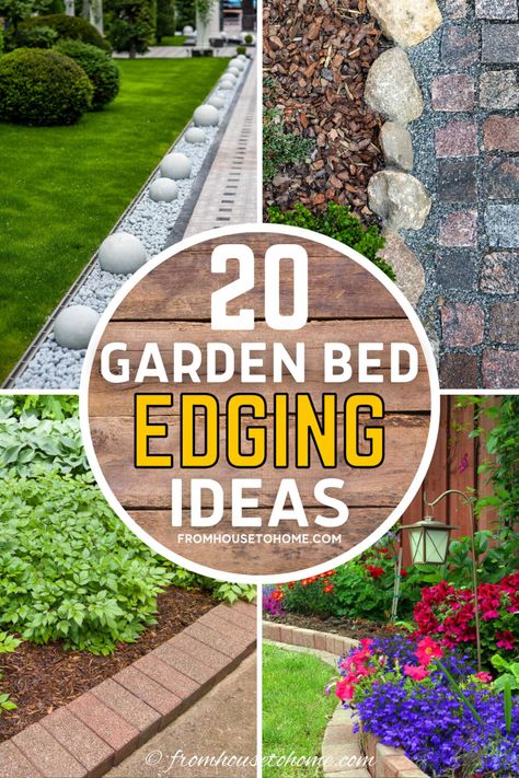 I love these garden edging ideas for my flower beds. There are so many different styles. From classics like stone and brick to more adventurous modern options and DIY ideas, you can separate your lawn from your garden in style. #fromhousetohome #gardeningforbeginners Garden Bed Edging Ideas, Garden Bed Edging, Bed Edging Ideas, Wood Garden Edging, Taman Diy, Flower Bed Edging, House Florida, Garden Edging Ideas, Flower Bed Designs