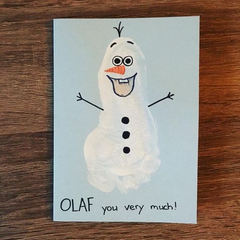 Olaf Handprint Craft, Olaf Footprint Art, Snowman Infant Crafts, Frozen Handprint Art, Olaf Crafts For Toddlers, Olaf Crafts Preschool, Winter Handprint Art For Toddlers, January Footprint Art For Babies, White Crafts For Toddlers