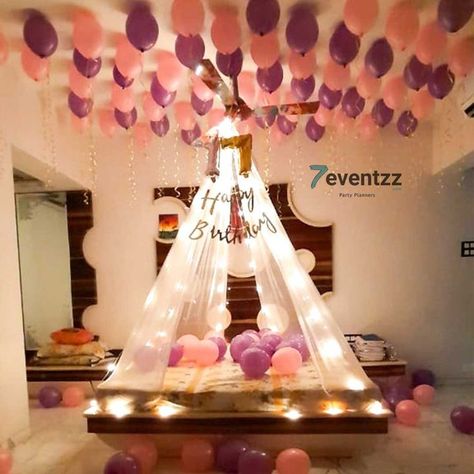 Balloon Room, Room Surprise, Surprise Birthday Decorations, Romantic Room Decoration, Birthday Room, Birthday Surprises, Birthday Decorations At Home, Happy Birthday Decor, Birthday Room Decorations