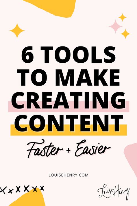 6 Tools that Make Content Creation Faster & Easier — Louise Henry — Tech Expert & Online Business Strategist Best Content Creation Tools, Tools For Content Creation, Content Marketing Tools, Content Creation Tools, Seo For Beginners, Social Media Marketing Content, Creating Content, Marketing Content, Seo Strategy