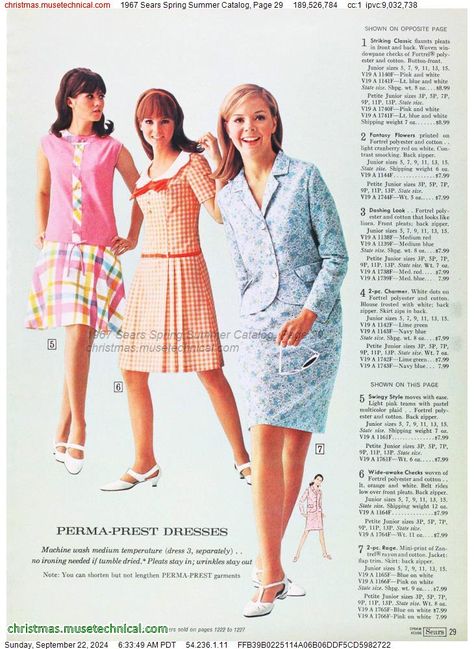 1967 Sears Spring Summer Catalog, Page 29 - Catalogs & Wishbooks Spiegel Catalog, Late 60s Fashion, 1960s Fashion Women, 60’s Fashion, Vintage Catalog, 1960’s Fashion, Vintage Attire, 1960 Fashion, 60's Style