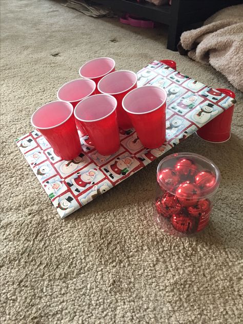 Jingle Bell Toss Wrapped cardboard, Solo Cups, and Jingle bells (metal) Jingle Bell Toss Game, Jingle Bell Toss, Diy Christmas Party Games, Christmas Pajama Party Ideas, Christmas Tree Game, Gift Ball, Christmas Party Games For Kids, Party Games For Kids, School Christmas Party