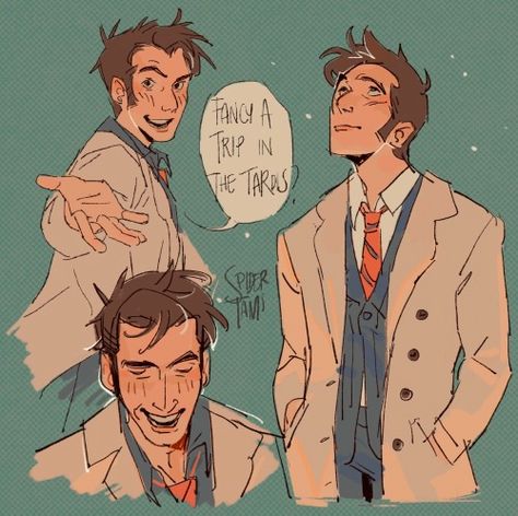 Doctor Fanart, Doctor Who Funny, Doctor Who 10, Doctor Who Fan Art, David Tennant Doctor Who, Doctor Who Art, 10th Doctor, Tenth Doctor, Wibbly Wobbly Timey Wimey Stuff