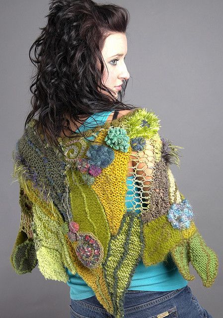 Shawl, Flowers, Crochet, Hair, Leaf Shawl, Knitted Shawl, Flowers And Leaves, Green