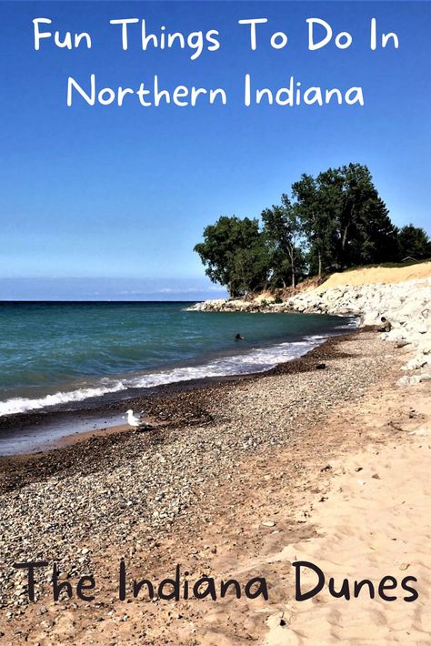 The Beach at Southern Lake Michigan: water meets land. There is a tree on the horizon. Blue skies above. Gary Indiana Things To Do, Indiana Beach, Fat Fingers, Michigan City Indiana, Indiana Dunes National Park, Gary Indiana, Indiana Travel, Northern Indiana, Indiana Dunes