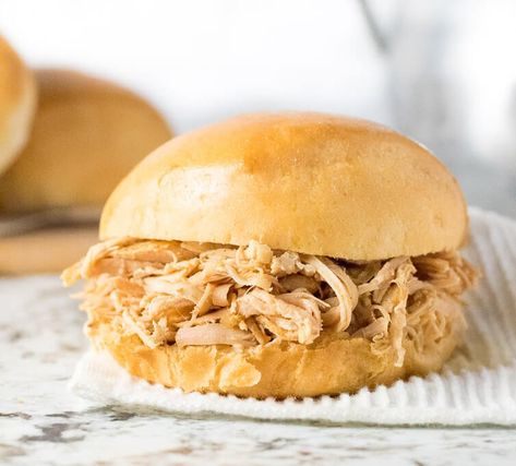 Slow Cooker Shredded Turkey Sandwiches Shredded Turkey Sandwiches Crockpot, Crockpot Turkey Sandwiches, Pulled Turkey Crockpot, Shredded Turkey Crockpot, Pulled Turkey Recipes, Shredded Turkey Sandwiches, Pulled Turkey Sandwiches, Pulled Turkey, Carbquik Recipes