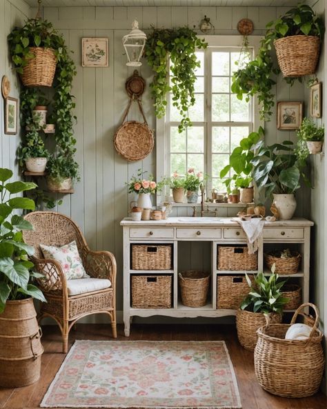 Tiny Shed Interior, She Shed Office Interior, Boho She Shed Interior, Sheshed Ideas Interior, Vintage She Shed, Boho She Shed, Potting Shed Interior Ideas, Shed Interior Design Ideas, She Shed Interior Ideas