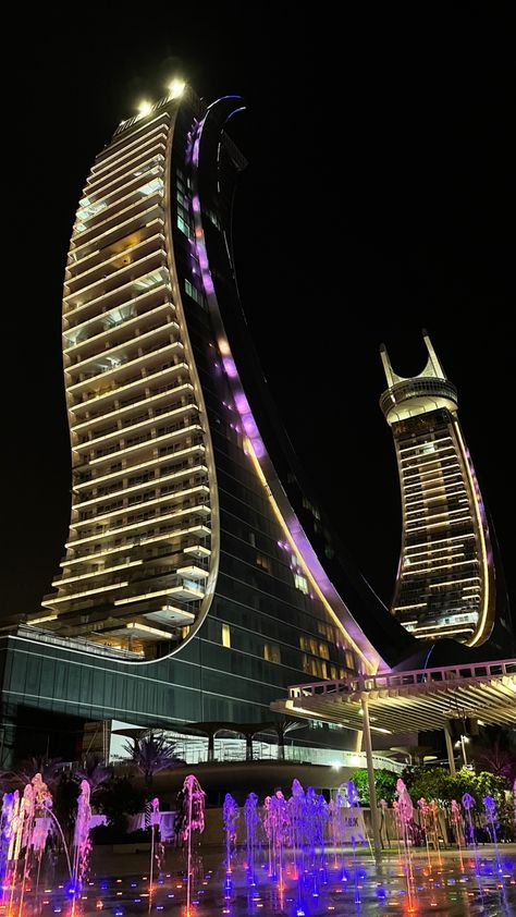 Qatar Buildings, Lusail Qatar, Qatar Travel, Night Rides Snapchat, City View Apartment, Dubai Skyscraper, Dubai Aesthetic, Beach Sunset Wallpaper, Qatar Doha