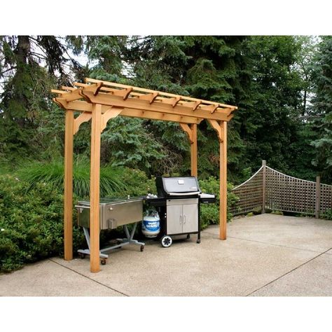 Creekvine Designs Cedar New Dawn 10 Ft. W x 3 Ft. D Solid Wood Pergola | Wayfair Courtyard Pergola, Pergola Wood, Diy Bamboo, Garage Pergola, White Pergola, Small Pergola, Pergola Curtains, Cheap Pergola, Pergola Swing