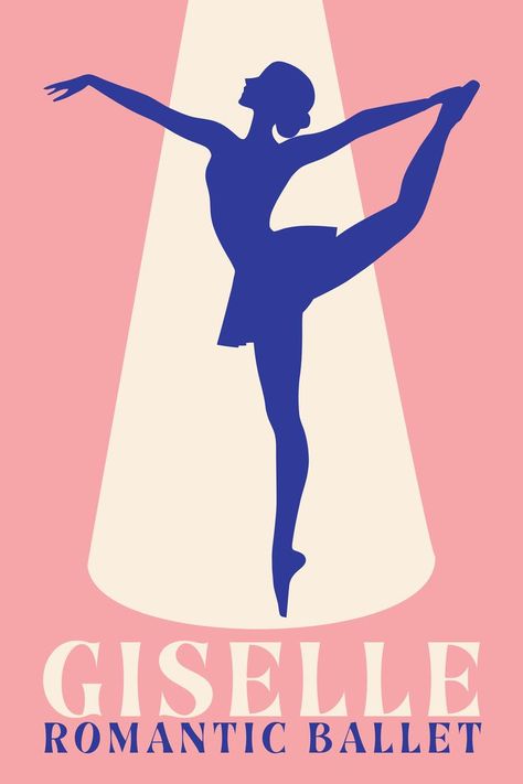 Dance Event Poster, Ballet Artwork, Dance Poster Design, Giselle Ballet, Poster Dance, Ballet Terms, Ballet Wall Art, Ballet Design, Dance Illustration