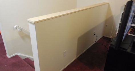 A couple of years ago I found a very good deal on a condo - no more renting apartments!  The unit was in very good shape already (aside from minor repairs like… White Banister, Top Of Staircase, Decoupage Dresser, Top Of Stairs, Top Of The Stairs, Half Walls, Staircase Wall, Staircase Remodel, Staircase Makeover