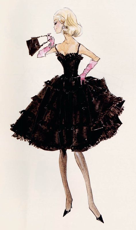 Robert Best Illustration via Oats for Porridge Robert Best, Vintage Fashion Sketches, Barbie Fashion Sketches, Barbie Style, Fashion Art Illustration, Style Noir, Fashion Design Sketches, Mode Inspo, Barbie Girl