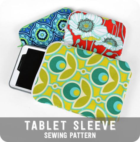 Free tutorial - Make a snug zippered tablet case for your 7" tablet. It's fully lined and so easy! #diy #sewing Ipad Sleeve Diy, Tablet Cases Diy, Ipad Case Pattern, Choly Knight, Sewing Gadgets, Tablet Pouch, Sewing To Sell, Kindle Sleeve, Laptop Cover