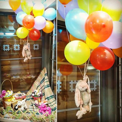 Gift Store Window Display, Moving Window Display, Easter Store Display, Picnic Window Display, Birthday Window Display, Easter Display Retail, Easter Retail Window Displays, Easter Shop Window Displays, Spring Retail Window Displays