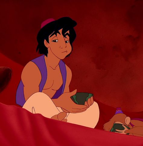 Aladdin just chilling, eating a watermellon half. Legit. Alladin Pfp, Prince Aladdin Aesthetic, Aladdin Animation, Aladdin Icons, Aladdin Fanart, Aladdin Aesthetic, Aladdin Cartoon, Prince Disney, Prince Aladdin