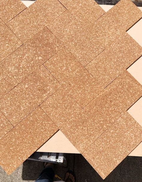 Herringbone Cork Board [flooring in camper] Cork Herringbone Floor, Cork Wallpaper Ideas, Cork Wall Ideas, Home Gym Cork Floor, Cork Flooring Kitchen, Cork Tiles Ideas Wall Art, Cork Walls, Cork Flooring Uk, Board Flooring