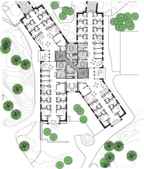 Hospital Floor Plan, Hospital Design Architecture, Hospital Plans, Hotel Floor Plan, Hospital Architecture, Hotel Floor, Healthcare Architecture, Hotel Plan, Architecture Concept Diagram