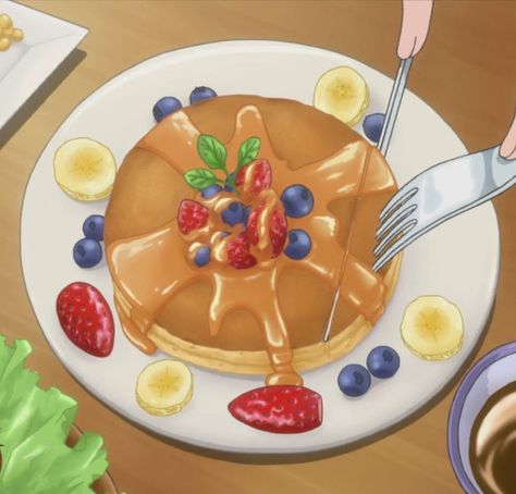 🥞🍽️Follow me for more Anime food🍽️🥞 Anime Pastries, Dessert Anime, Dessert Icon, Food Pancakes, How To Cook Pancakes, Anime Bento, Food Anime, Food Sketch, Cute Food Art