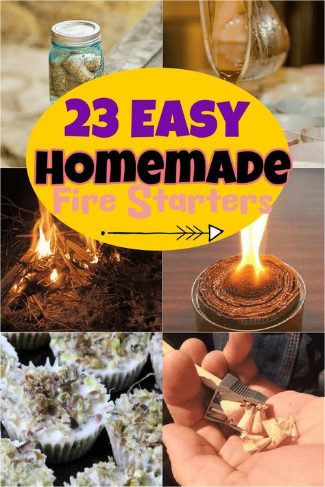 Homemade Fire Starters - 23 Campfire Starters Easy Fire Starters Diy, Homemade Firestarters Diy, Diy Fire Starters Homemade For Fireplace, Diy Firestarters For Fireplace, Fire Diy Crafts, Diy Fire Starters For Wood Stove, Home Made Fire Starter, How To Make Fire Starters, Wax Fire Starters Diy