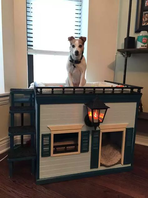 Chateau de Piper - Imgur Indoor Dog House Diy, Large Dog House Plans, Dog House Inside, Small Dog House, Wood Dog House, Build A Dog House, Indoor Dog House, Large Dog House, Dog House Plans