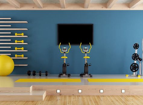 5 Best Home Gym Colors | WOW 1 DAY PAINTING Home Gym Colors, Workout Room Colors, Home Gym Wall Color, Gym Colors Ideas, Home Gym Paint Colors, Yoga For Cyclists, Home Yoga Room, Workout Room Home, Bedroom Inspirations Minimalist