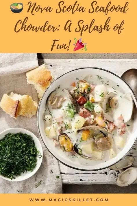 Slow cooker Nova Scotia seafood chowder. This recipe is sure to be a winner. The chowder is simple and makes use of a healthy amount of seafood. Add salt and pepper to taste. #slowcooker #crockpot #soups #dinner #homemade #chowder Nova Scotia Seafood Chowder, Crockpot Soups, Fish Chowder, Dinner Homemade, Seafood Chowder, Chowder Recipes, Food Heaven, Crockpot Meals, All Vegetables