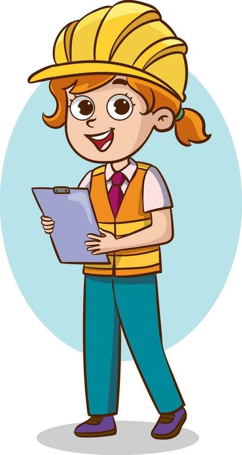 Cartoon engineer kid holding a clipboard and smiling. Vector illustration. Engineer Clipart, Engineer Cartoon, English Learning Books, Learning Books, Tree Templates, Easy Drawings For Kids, The Cartoon, English Learning, Clipboard