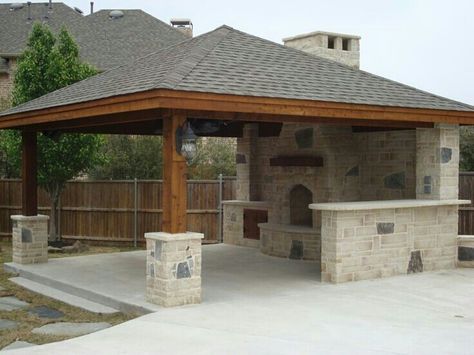 Backyard Pavilion, Backyard Kitchen, Have Inspiration, Patio Landscaping, Dream Backyard, Outdoor Bbq, Backyard Patio Designs, Small Patio, Outdoor Kitchen Design