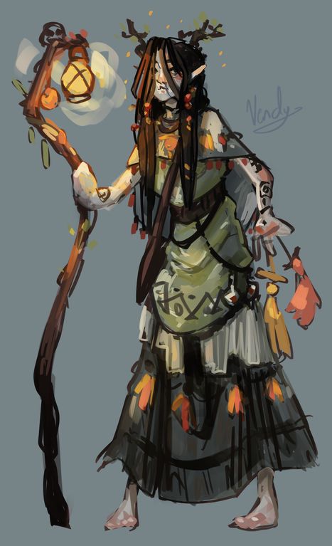 Bog Witch Cosplay, D D Character, Dnd Witch Outfit, Druid Clothing Dnd, Witches Character Design, Firbolg Dnd Druid Female, Dnd Outfits Inspiration Druid, Dnd Feywild Art, Bog Witch Character Design