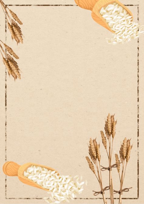 Rice Background Design, Rice Poster Design Ideas, Rice Advertising Design, Rice Poster Design, Nutrition Background, Rice Wallpaper, Page Boarders, Organic Background, Rice Photo