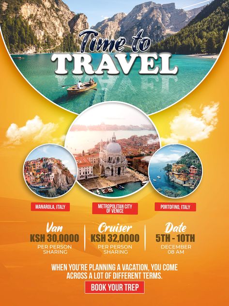 Travel Graphics Design, Tour Travel Social Media Post, Travel Offers Design, Travel Flyers Design, Travel Creative Ads Design, Traveling Creative Ads, Traveling Poster Design, Travel Posters Design, Traveling Social Media Post