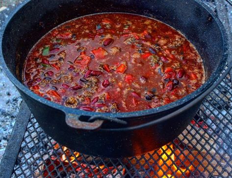 Fall Festive Chili - Over The Fire Cooking Campfire Chili, How To Cook Chili, Cooking Over Fire, Open Fire Cooking, Ground Italian Sausage, Campfire Food, Turkey Chili, Family Eating, Fire Cooking