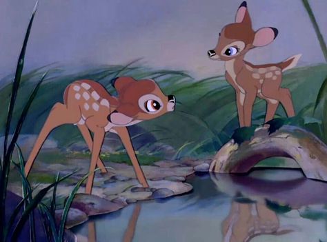 Bambi and Faline Bambi Wedding, Life Quotes Disney, Bambi Characters, Bambi 1942, Disney Love Quotes, Disney Mignon, Pinocchio Disney, Bambi Disney, Mulan Disney