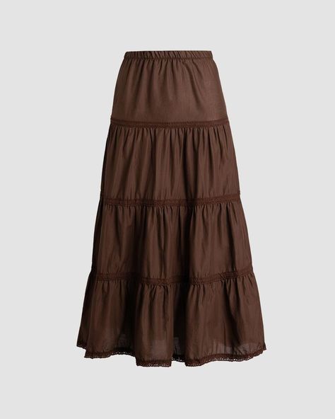 Weatherglass Woods Maxi Skirt | CHACHA - CHACHA Maxi Skirt Brown, Brown Long Skirts, Maxi Long Skirt, Long Fall Skirts, Long Fall Skirt, Maxi Brown Skirt Outfit, Brown Skirt Aesthetic, Long Skirts Aesthetic, Long Brown Skirt Outfit