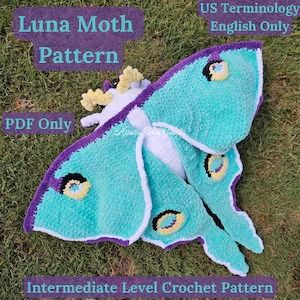 Cicada Crochet Pattern Free, Moth Man Crochet Pattern, Nature Crochet Patterns, Crochet Bugs And Insects Free Pattern, Luna Moth Crochet, Crochet Fairy Wings, Moth Crochet Pattern, Moth Crochet, Moth Pattern