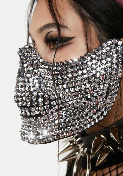 Sequin Skirts, Half Skull, Rhinestone Skull, Led Clothing, Never Trust The Living, Mask Aesthetic, J Valentine, Dust Masks, Dresses Sequin