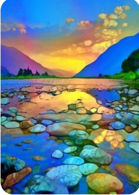 Landscape Quilts, Action Painting, River Stones, Sunset Art, Alcohol Ink Art, Summer Nights, Art Quilts, Abstract Landscape, Alcohol Ink