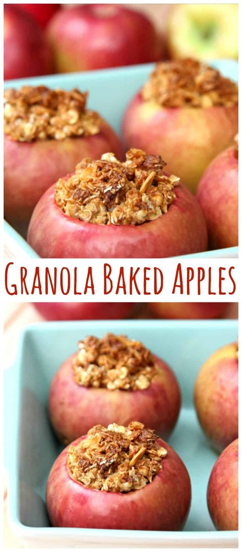 Baked Apple Recipes, Delicious Brownies, Healthy Apple, Granola Recipes, Apple Desserts, Delicious Breakfast, Baked Apples, Healthy Dessert Recipes, Puddings