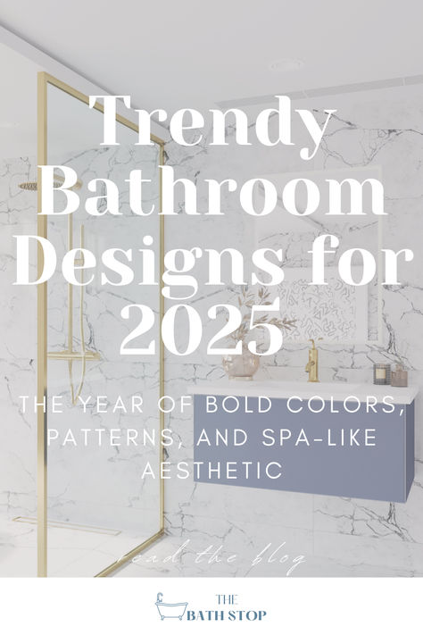 Read the blog! 2025 is all about embracing bold, vibrant colors instead of neutral tones, creating luxurious spa-like “spathrooms” with smart fixtures and relaxing scents, and adding playful patterns for a fresh, nature-inspired vibe. Minimalism remains popular with clean lines and sleek designs, while earthy luxury takes center stage with warm neutrals, mossy greens, and wood elements. These trends combine comfort, style, and a touch of opulence to elevate any bathroom space. Bathroom Style 2024, Shower Panels Wall Ideas Quartz, Forest Aesthetic Bathroom, Top Bathroom Trends 2025, Tan Wall Bathroom Ideas, Bathroom Inspiration 2024, Minimalist Master Bath Ideas, Grey And Beige Bathroom Ideas, Trending Bathrooms 2024