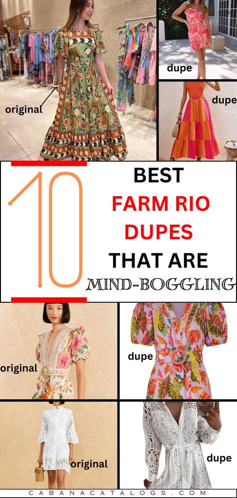 Whether you’re looking for a dress, jumpsuit, or even swimwear, there are plenty of Farm Rio dupes that will help you create your own signature look. #farmrio #dupes #farmriodupes Farm Rio Outfit, Farm Rio Dress, Dress Jumpsuit, Signature Look, Farm Rio, Anthropologie Dress, Look Alike, Louis Vuitton Handbags, Anthropologie