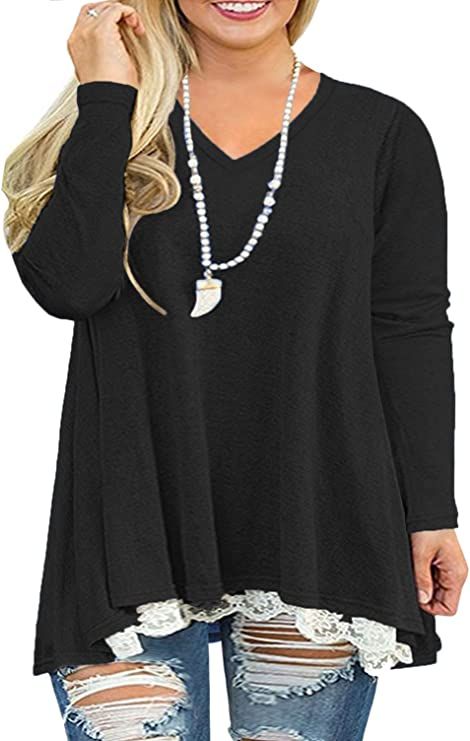 95% Rayon, 5% Spandex Pull On closure This tunics is made of lightweight and soft fabric for comfortable feminine touch Plus size tunic top features lace splicing hem on front for elegant and charming look Pairing this tunic shirt with legging or jeans, suits for daily, going out, party, work and casual wear PLUS SIZE - Yes, we have your size! We focus on plus size clothing and offer superior service, return or refund available if there is any problem with the item. Tunics With Leggings, Plus Size Tunic, Boho Tunic Tops, Tunic Tops Casual, Winter Boho, Casual Tunics, Lace Splicing, Lace Tunic, Casual Summer Tops