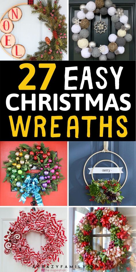 Christmas Wreaths For Windows, Christmas Wreath Decor, Christmas Wreath Craft, Christmas Diy Wood, Holiday Wreaths Diy, Easy Diy Wreaths, Christmas Wreaths Diy Easy, Holiday Crafts Diy, Diy Christmas Wreaths